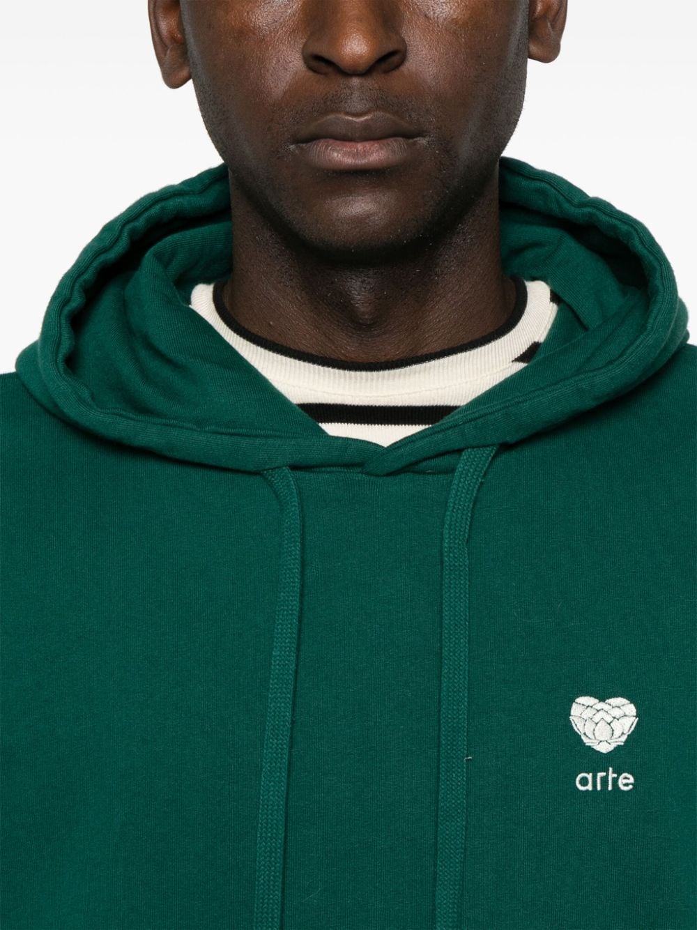 Shop Arte Heart Flower Hoodie In Green