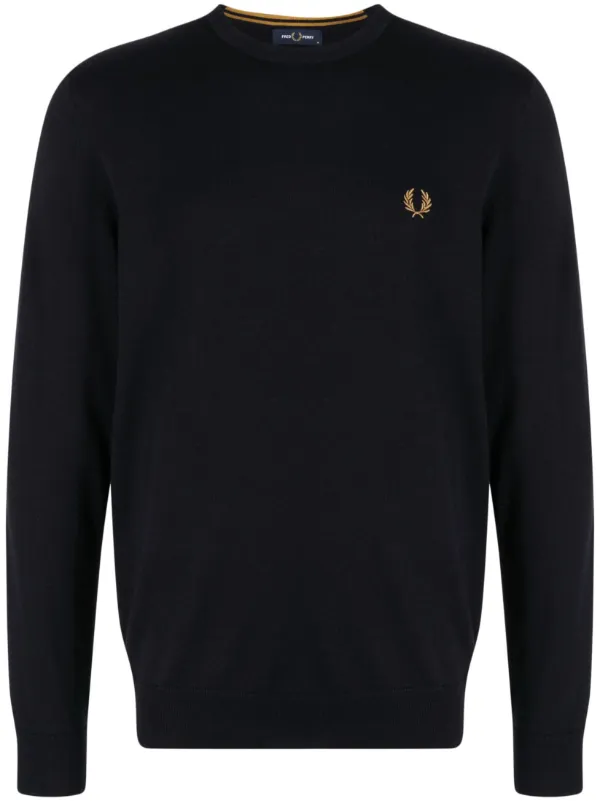 Fred Perry Maglione Con Ricamo Blu FARFETCH IT