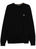 Fred Perry logo-embroidered sweater - Black