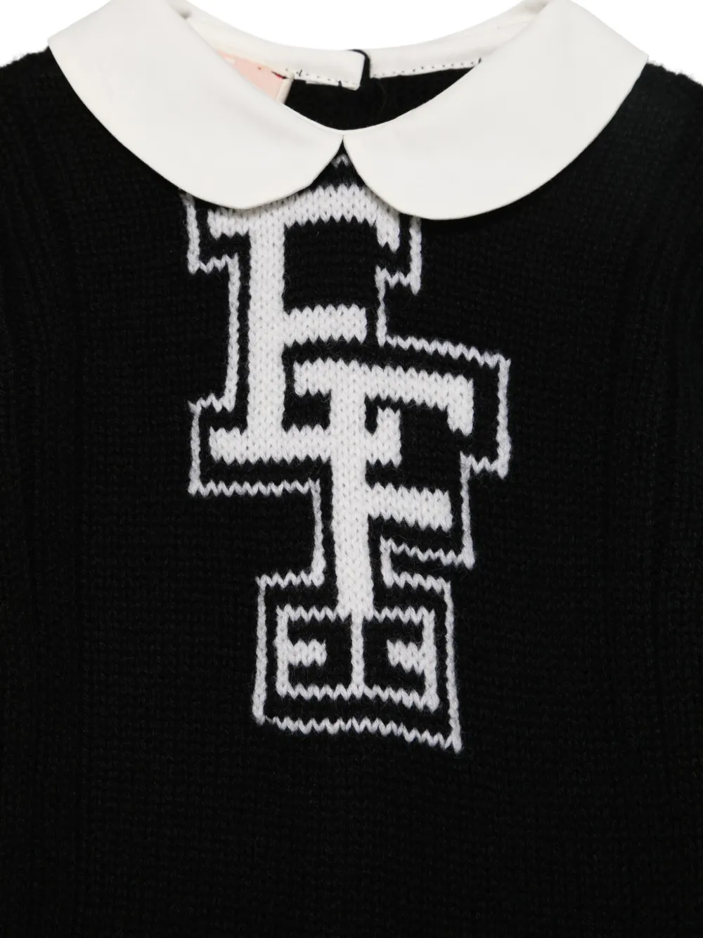 Elisabetta Franchi La Mia Bambina Romper met logo-intarsia Zwart