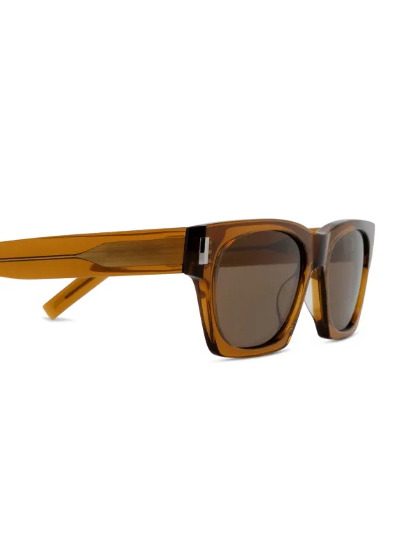 Saint Laurent Eyewear ロゴ サングラス | ブラウン | FARFETCH JP