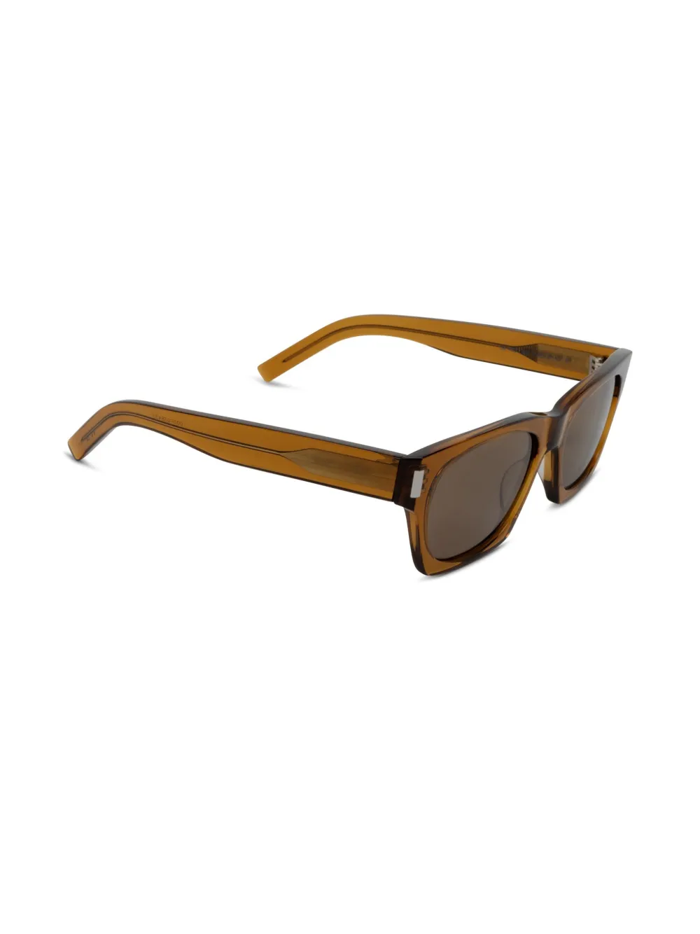Saint Laurent Eyewear Zonnebril met logoprint Bruin