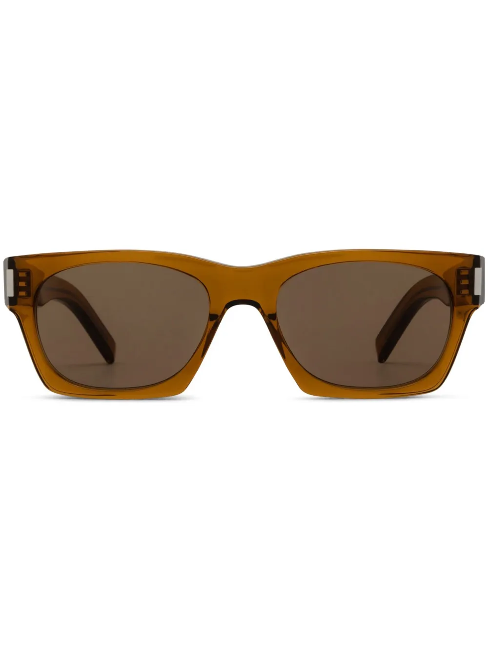 Saint Laurent Eyewear Zonnebril met logoprint Bruin