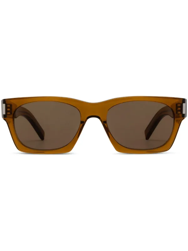 Saint Laurent Eyewear ロゴ サングラス | ブラウン | FARFETCH JP