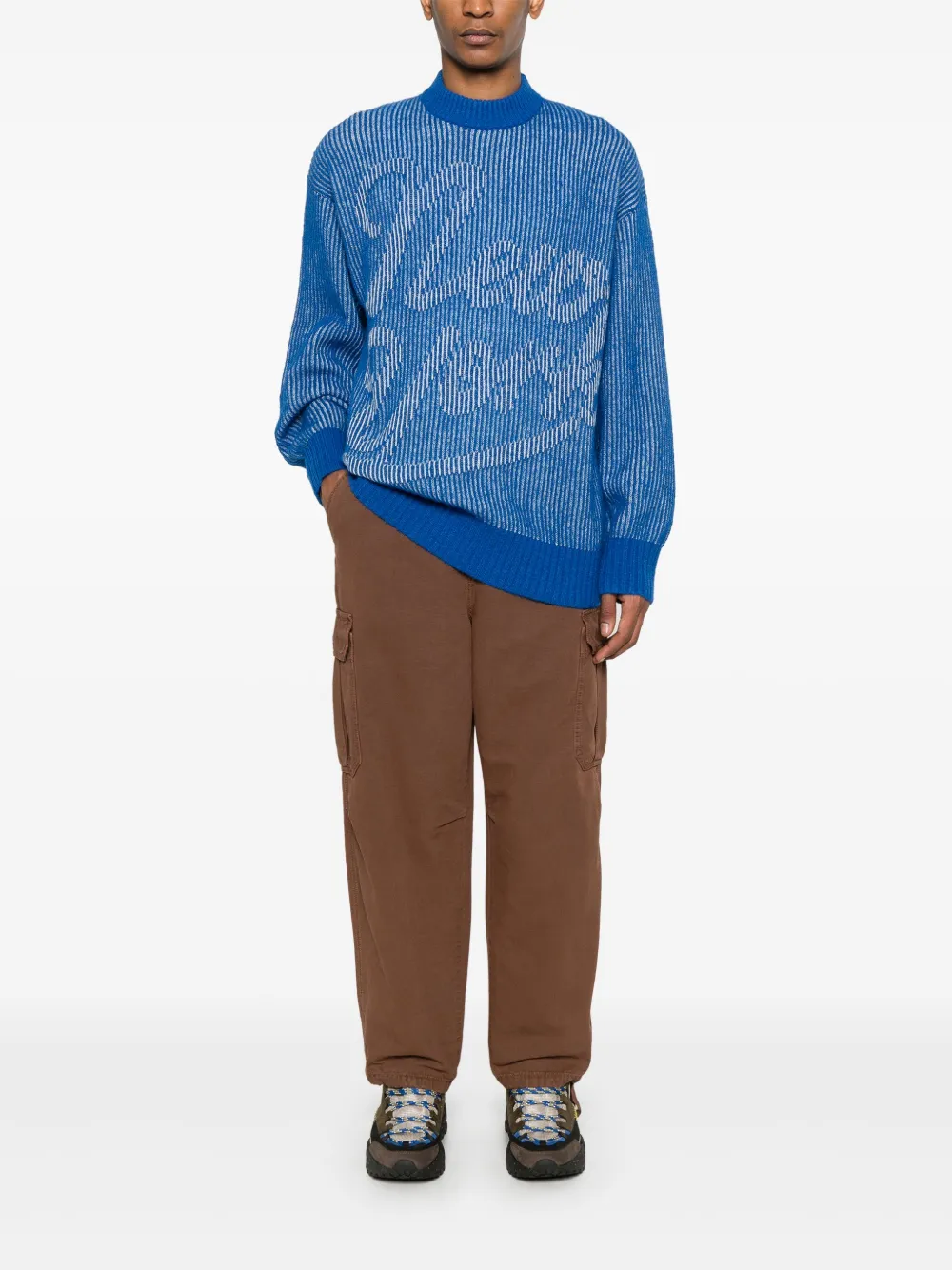 Tommy Hilfiger Trui met jacquard - Blauw