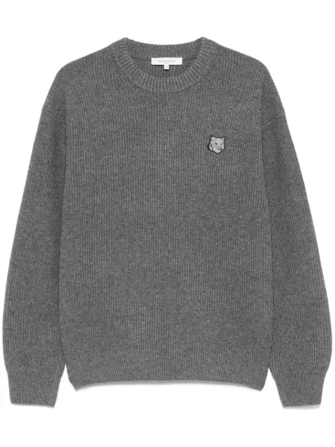 Maison Kitsuné Bold Fox Head-patch ribbed sweater