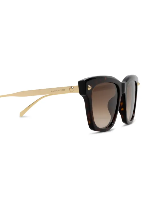 Alexander McQueen Eyewear スクエアフレーム サングラス | ブラウン 