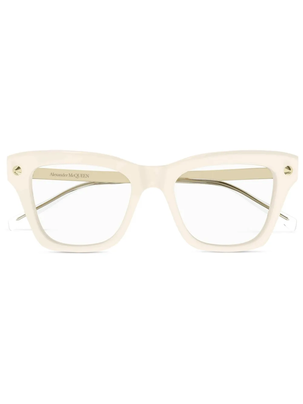 Alexander Mcqueen Square Frame Glasses In White