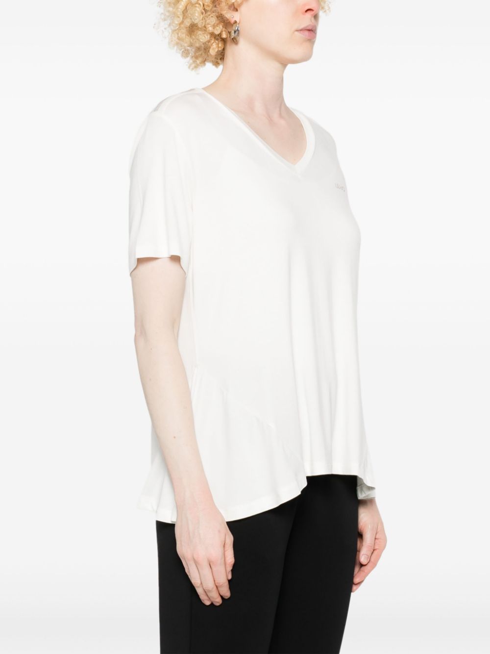 LIU JO T-shirt met V-hals Wit