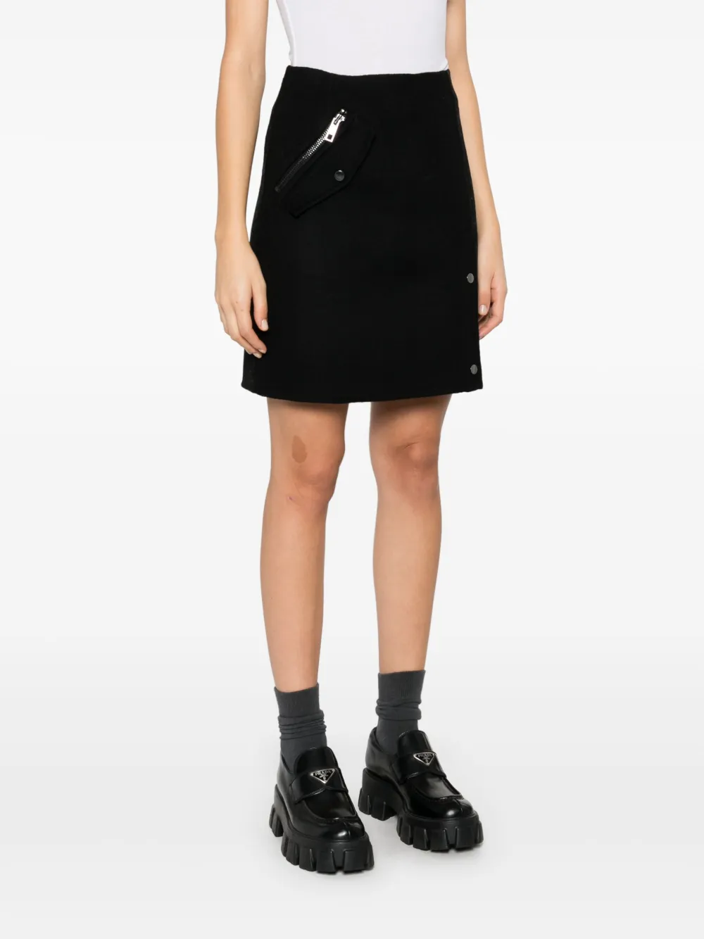 P.A.R.O.S.H. Wollen mini-rok Zwart