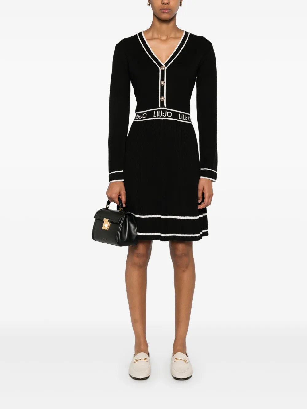 LIU JO knitted midi dress - Zwart