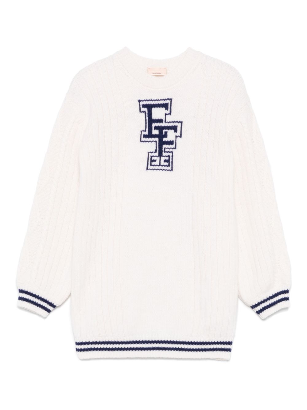 Elisabetta Franchi La Mia Bambina intarsia-logo sweater - Neutrals