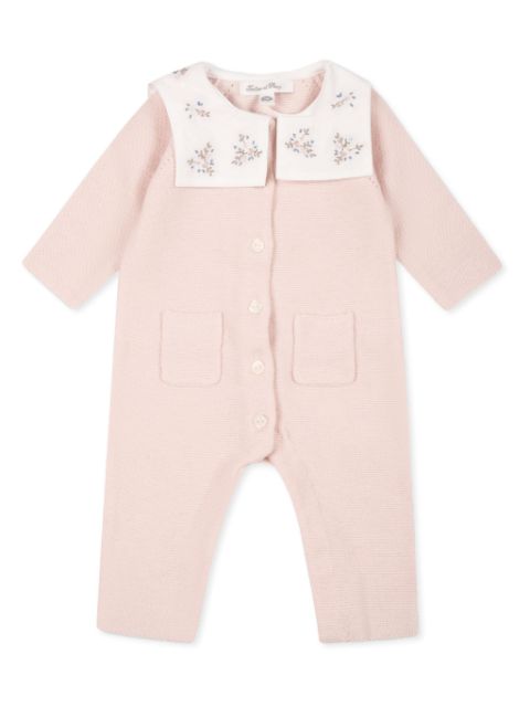 Tartine Et Chocolat floral-embroidered babygrow