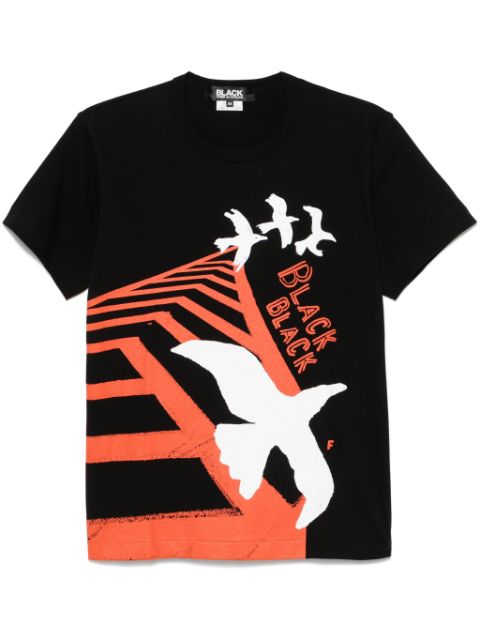 Black Comme Des Garcons bird-print T-shirt Men