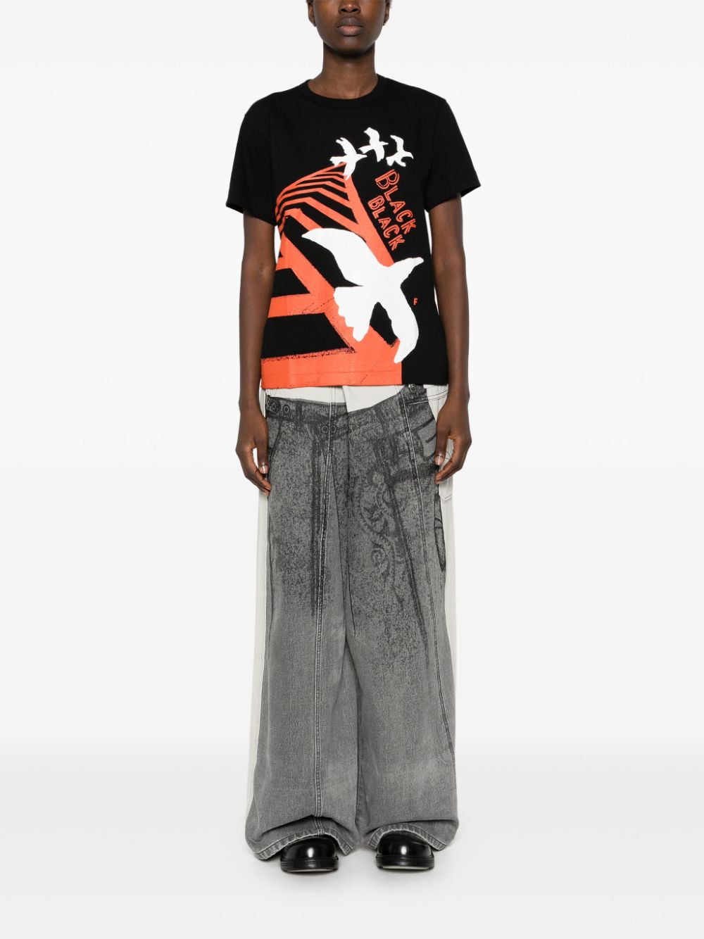 BLACK COMME DES GARÇONS BIRD-PRINT T-SHIRT 