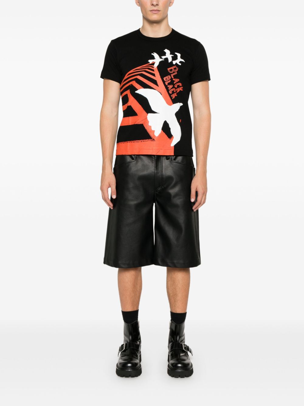 BLACK COMME DES GARÇONS BIRD-PRINT T-SHIRT 