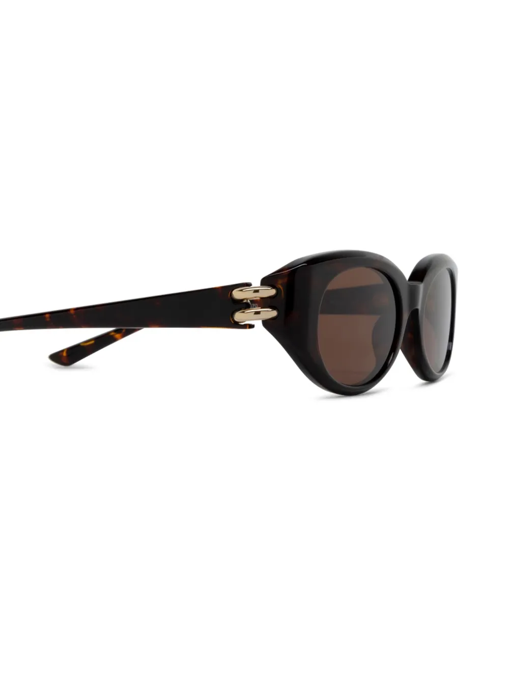 Alexander McQueen Eyewear Zonnebril met rond montuur Bruin
