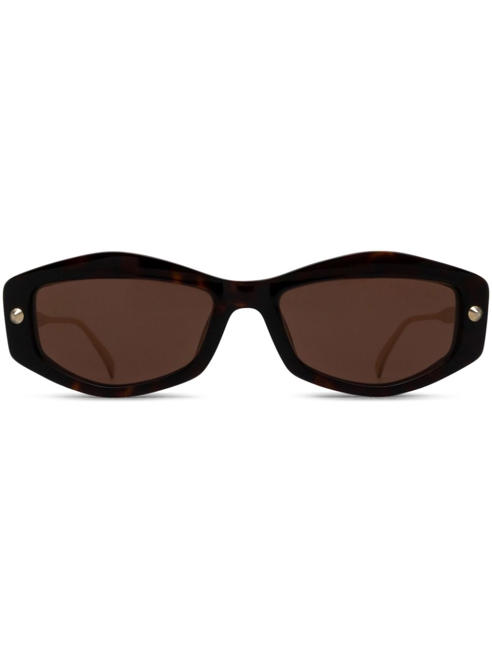 Alexander Mcqueen Geometric-frame Sunglasses In Brown