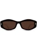 Alexander McQueen Eyewear geometric-frame sunglasses - Brown