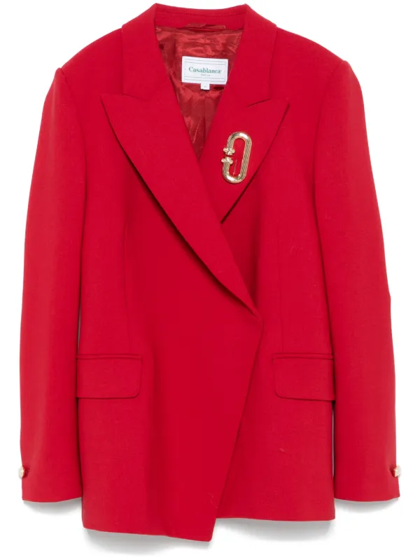Casablanca Asymmetric Double-breasted Blazer in Red