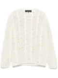 Comme des Garçons Homme Plus ripped-detail sweater - White