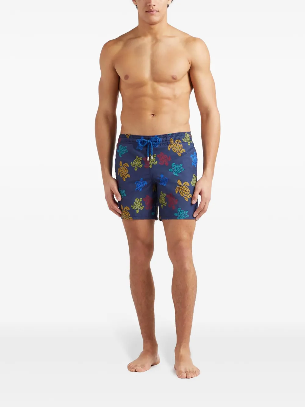Vilebrequin x Falke Ronde des Tortues zwembroek Blauw