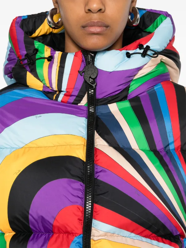 【送料&関税込】Pucci Multicolor Down Jacket PUCCI - Teen Girls Down Padded Iride Print Jacket
