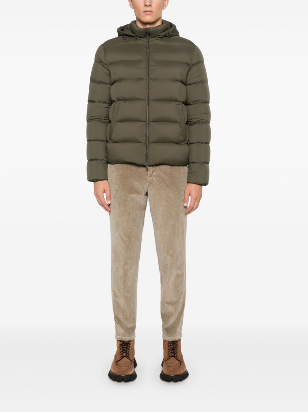 Shop Herno Detachable-hood Jacket In Green