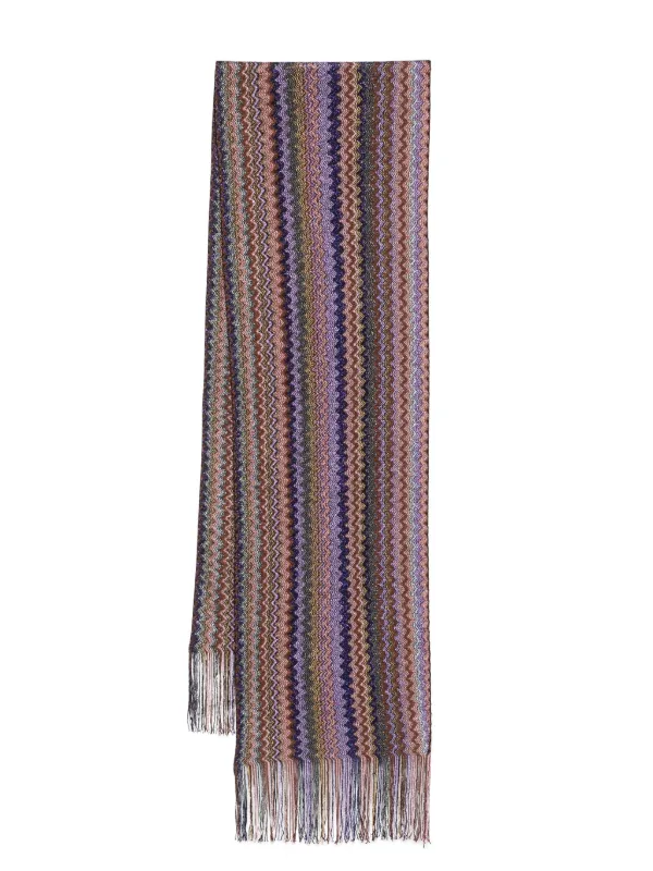 スカーフ MISSONI Woman Scarf Multicolor SL80MDD8938 0005 Missoni Scarf Multi Color Chevron Design - Women Designer