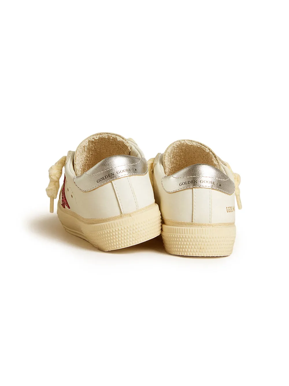 Golden Goose Kids May Upper Glitter leren sneakers Wit