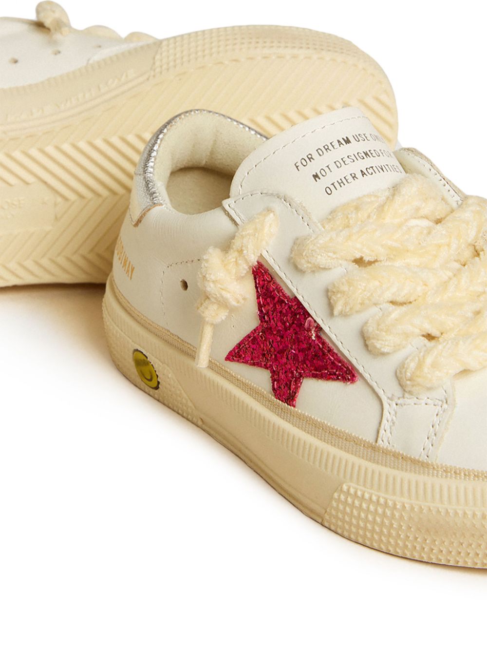 Golden Goose Kids May Upper Glitter leren sneakers - Wit