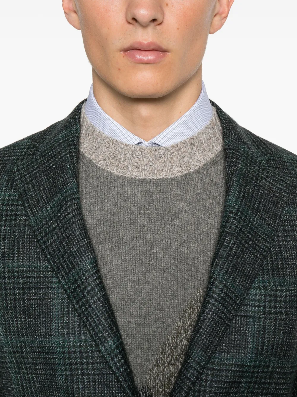 Canali Blazer met Prince of Wales-patroon Blauw