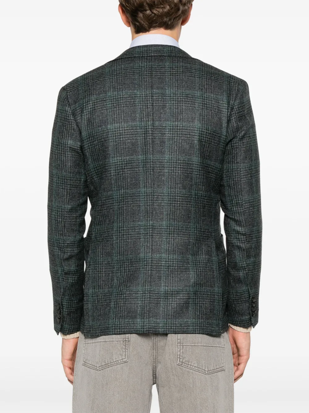 Canali Blazer met Prince of Wales-patroon Blauw