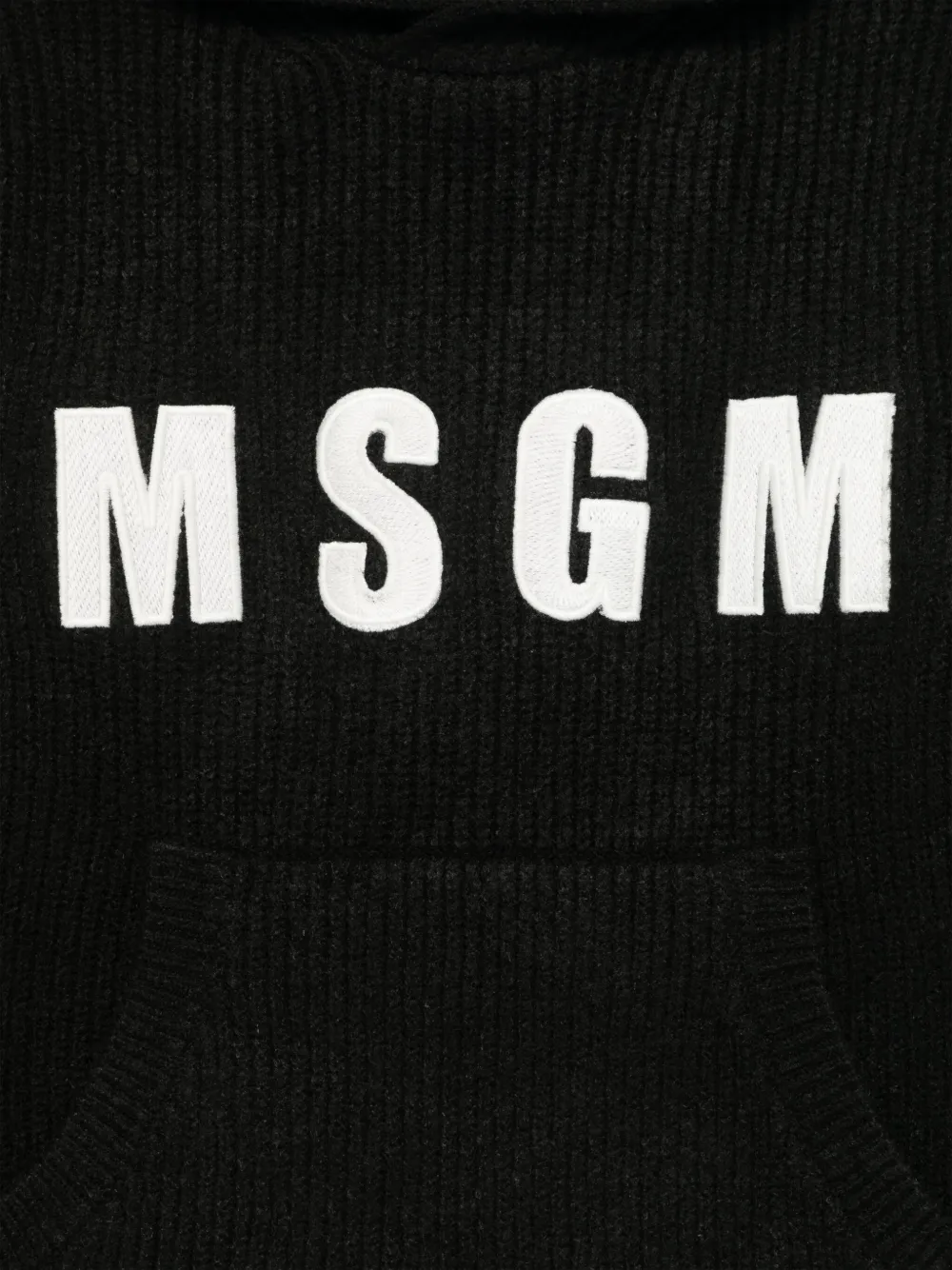 MSGM Kids Hoodie met geborduurd logo Zwart