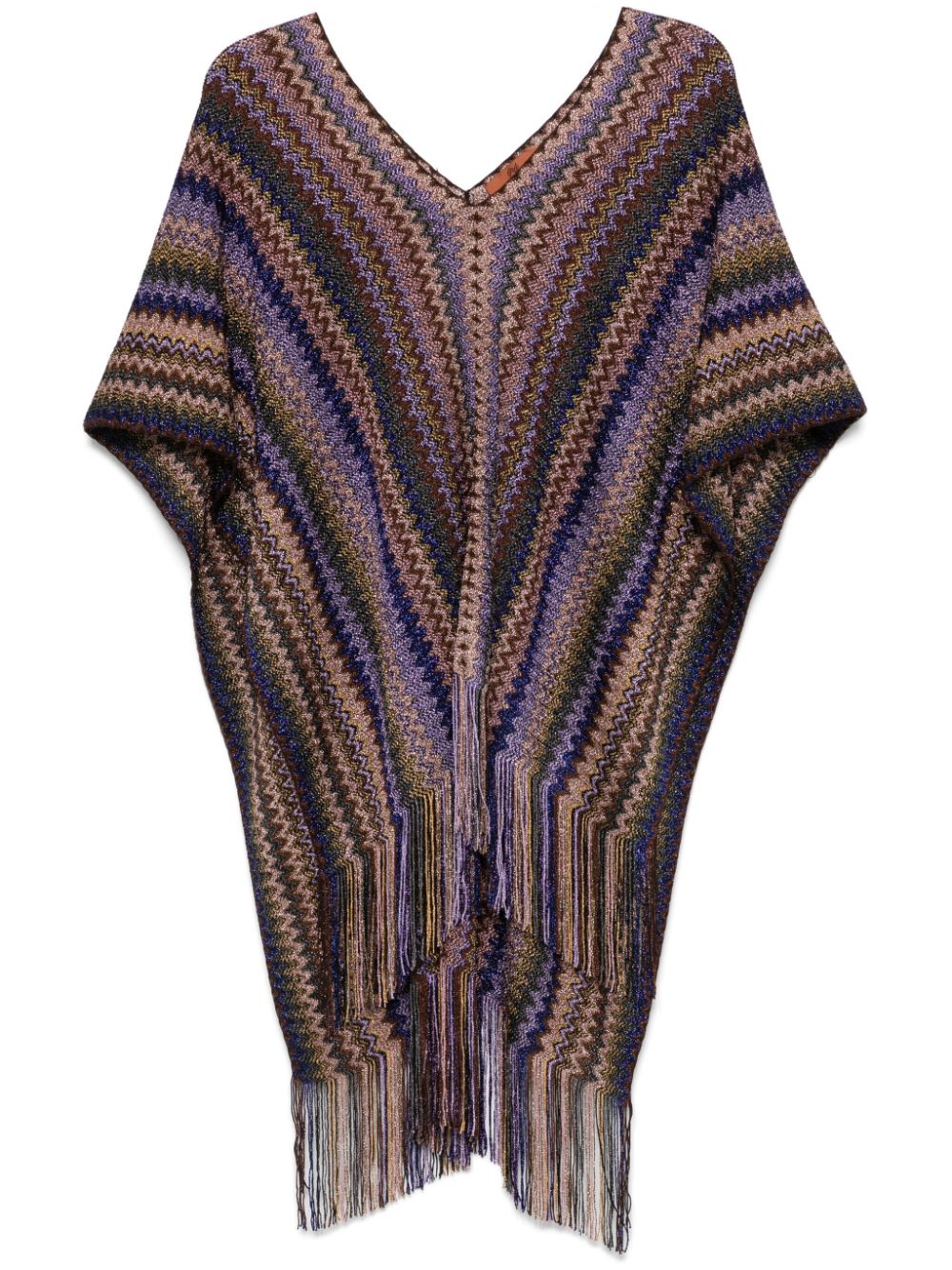 Missoni Poncho met kenmerkend zigzag-patroon Bruin