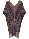 Missoni signature-zigzag-woven poncho - Brown