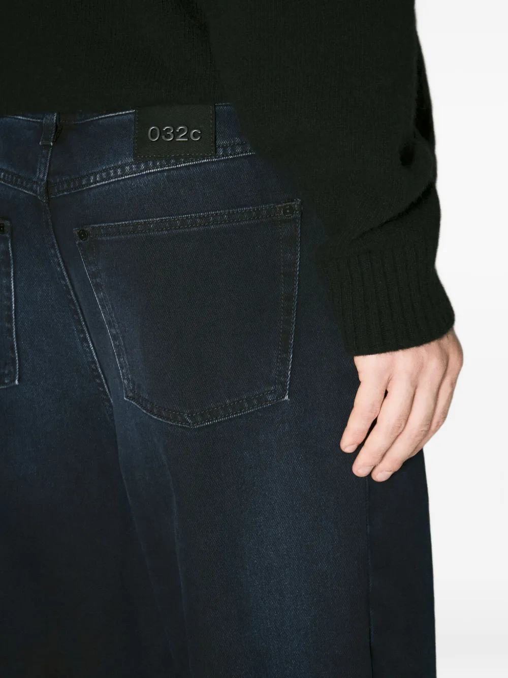 032c logo-patch jeans Blauw