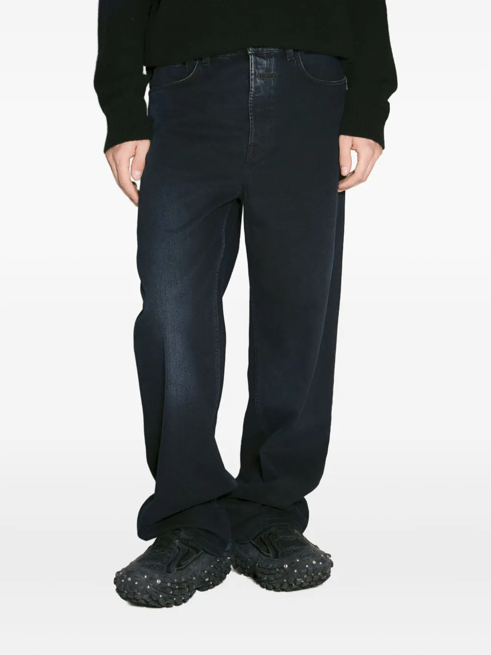032c logo-patch jeans Blauw