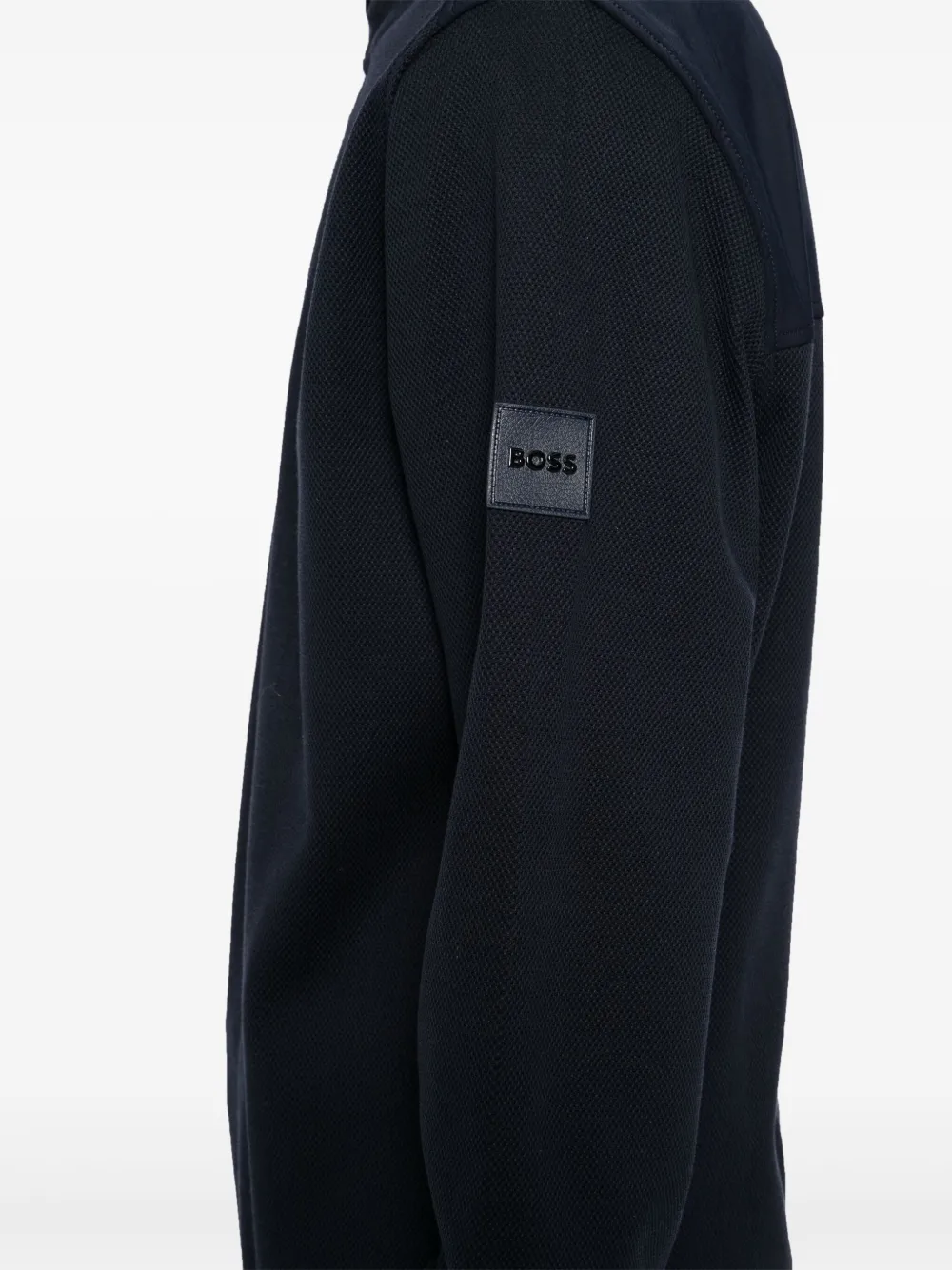 BOSS Sweater met halve rits Blauw
