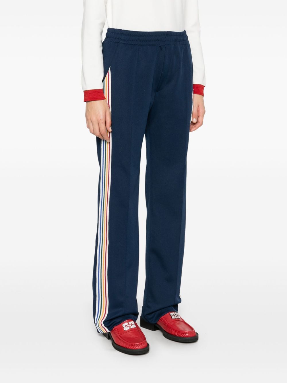 Shop Casablanca Striped-trim Track Pants In Blue