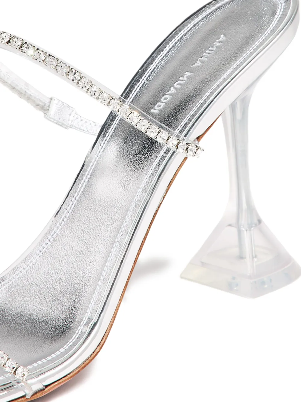 Amina Muaddi 95mm Gilda Heeled sandals Silver