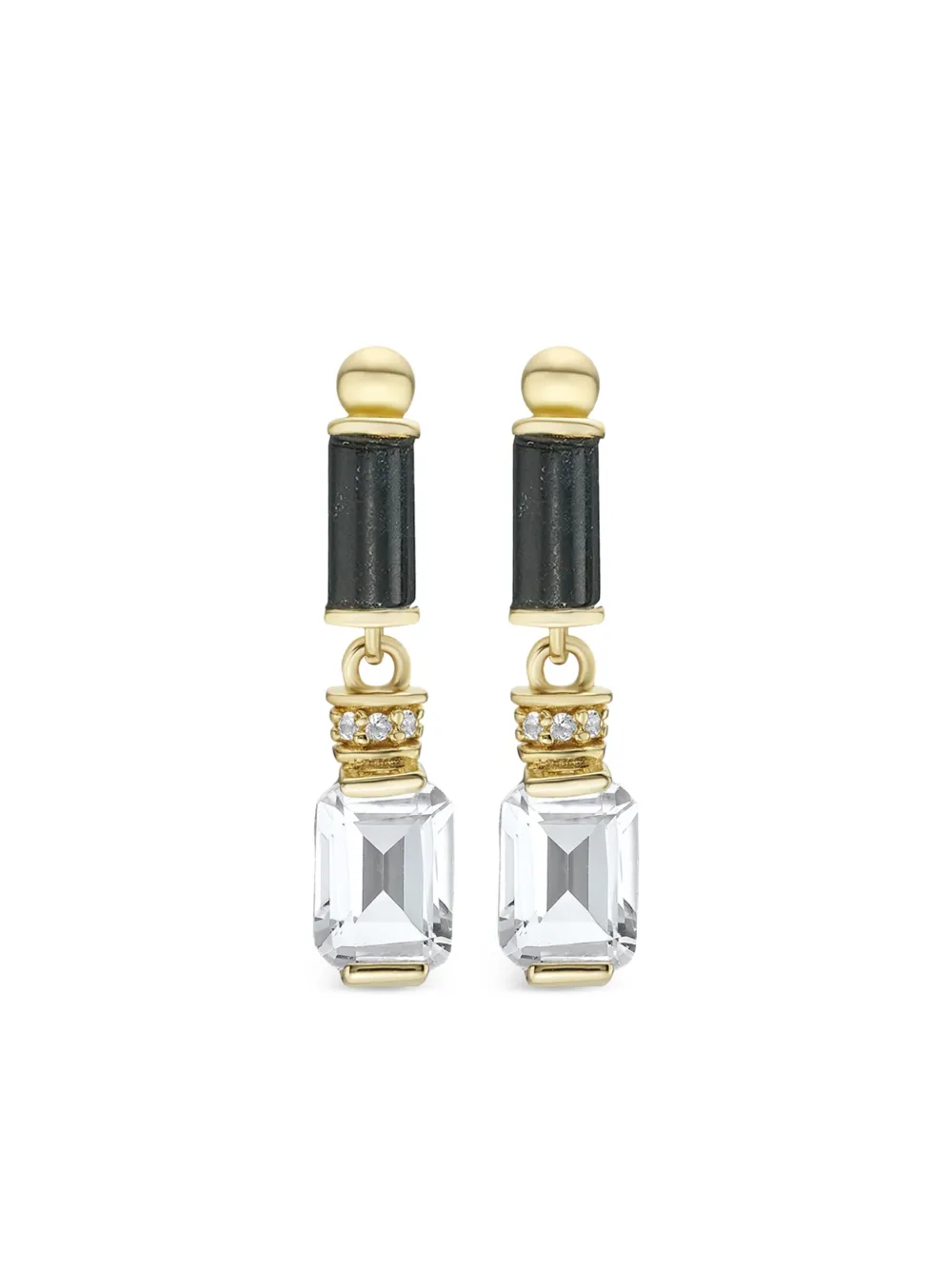 V JEWELLERY agate drop earrings | Gold | Image 1