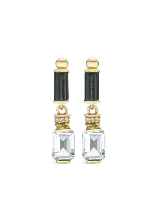 V JEWELLERY アゲート ドロップピアス | ゴールドトーン | FARFETCH JP