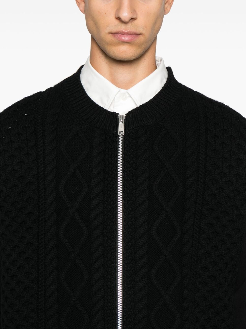 Shop Comme Des Garçons Homme Deux Cable-knit Sweatshirt In Black