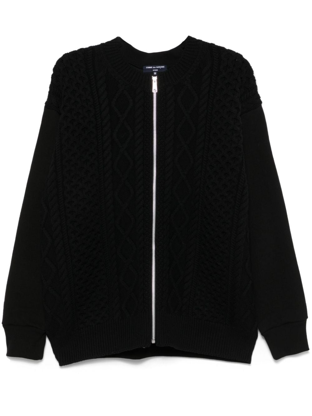 Shop Comme Des Garçons Homme Deux Cable-knit Sweatshirt In Black