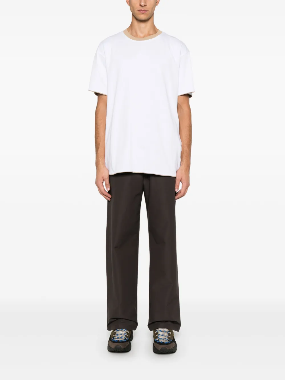 Moncler T-shirt met logopatch Beige