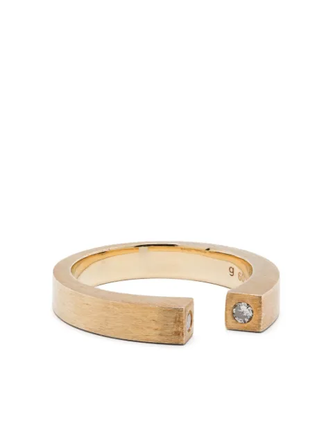 Tom Wood 9K yellow gold Split diamond ring