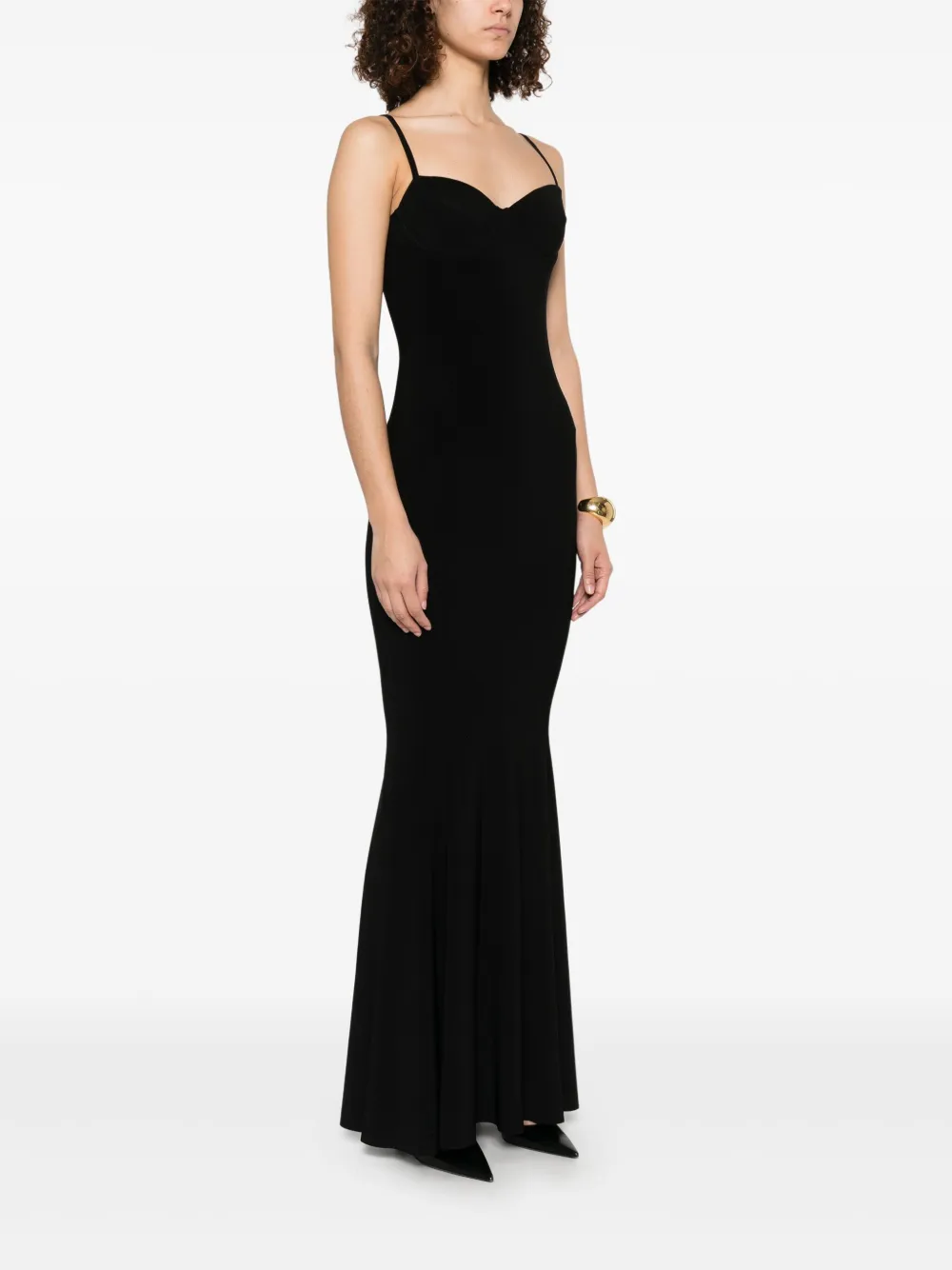 Shop Norma Kamali Underwire-cup Fishtail Gown In Black
