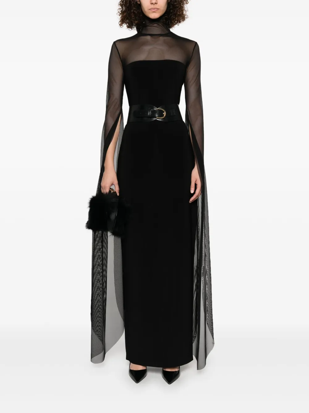 Norma Kamali turtleneck gown - Zwart