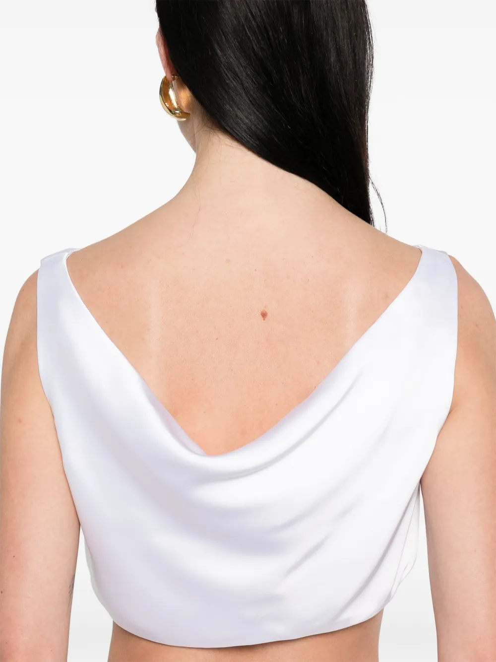 Shop Norma Kamali Maria Cropped Top In White